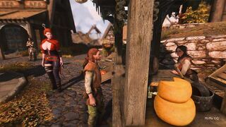 Cute redhead grows during hugs - Skyrim GTS