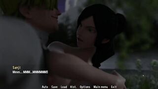 Sanji Fantasy Toon Adventure Sanji watched Robin while she was swimming in the lake