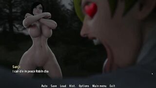 Sanji Fantasy Toon Adventure Sanji watched Robin while she was swimming in the lake