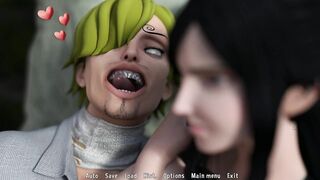 Sanji Fantasy Toon Adventure Sanji watched Robin while she was swimming in the lake