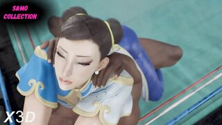 Street Fighter & Chun Li Hot Sex in the Ring BBC 3D Animation