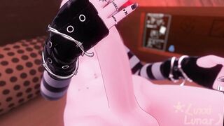 Cute anime femboy got horny and couldn't resist jerking off his big cock...