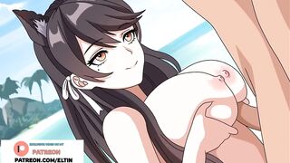 CUTE NEKO CHAN DO AMAZING BLOWJOB ON THE BEACH | CAT GIRL HENTAI HIGH QUALITY