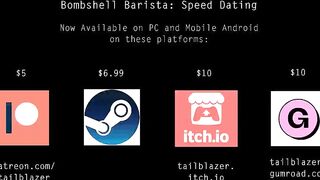 Bombshell Barista: Speed Dating trailer (Dating Sim Game)