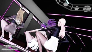 [MMD] D.Holic - Chewy Ahri Seraphine Akali Hot Kpop Dance League of Legends KDA Hentai