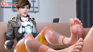 TRACER AMAIZING FOOTJOB | HOTTEST OVERWATCH HENTAI ANIMATION 60FPS