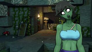 HornyCraft Zombie Girl Rubbing Her Pussy On Steve Face