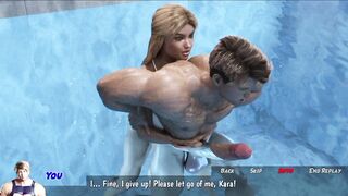 Stepsis handjob in pool