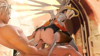 TrueFacials Ultimate Overwatch Mercy gets creampied in the bar