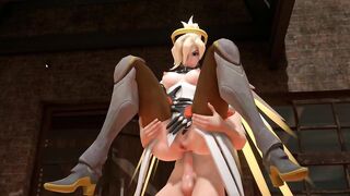 TrueFacials Ultimate Overwatch Mercy gets creampied in the bar