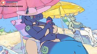 FURRY FUTA CUMMING ON THE BEACH | FURRY FUTANARI STORY ANIMATION 4K 60FPS