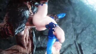Blonde Slut Gets Her Asshole Pounded By Huge Monster