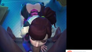 D.Va Do Amazing Blowjob And Getting Cum On Face - Hottest Overwatch Hentai Animation 4K 60Fps