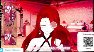 Anime Vtuber DeadlyDesiree Cums Hard While Chat Plays With Her Toy