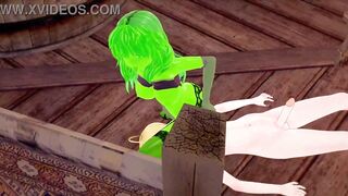 3D Hentai: Piss drinking femdom slime