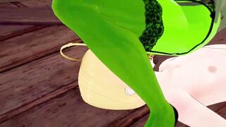 3D Hentai: Piss drinking femdom slime