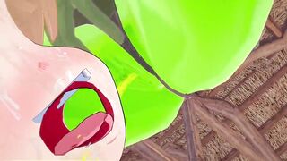 3D Hentai: Piss drinking femdom slime
