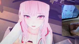 Mori Calliope VTuber Hentai (Cowgirl position)