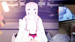 Mori Calliope VTuber Hentai (Cowgirl position)