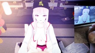 Mori Calliope VTuber Hentai (Cowgirl position)
