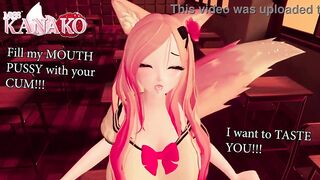 CATGIRL teases you with her SEXY BODY, before SUCKING your COCK dry of all its CUM!!!!!