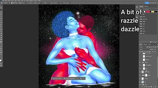 The Most Beautiful Sensual Couple Artwork: Cosmic Embrace (Art 1)