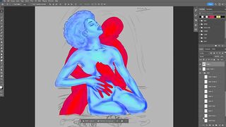 The Most Beautiful Sensual Couple Artwork: Cosmic Embrace (Art 1)