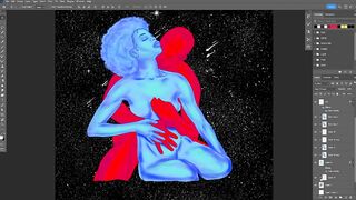 The Most Beautiful Sensual Couple Artwork: Cosmic Embrace (Art 1)