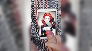 Scarlett Johansson Black Widow Anime Cum Tribute