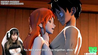 Nami shows Luffy how to do it LOL - One Piece Hentai
