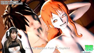 Nami shows Luffy how to do it LOL - One Piece Hentai