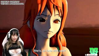 Nami shows Luffy how to do it LOL - One Piece Hentai