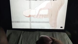 Masturbation on Yor Forger Hentai, cumming on my face