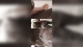 Black girl tweaking in shower