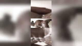 Black girl tweaking in shower
