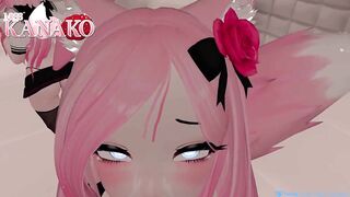 VTUBER CAT GIRL gives you a BJ while you get a view UP HER SKIRT!!!! CUM IN MOUTH FINISH!!!!
