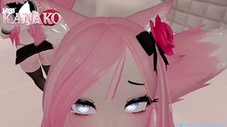 VTUBER CAT GIRL gives you a BJ while you get a view UP HER SKIRT!!!! CUM IN MOUTH FINISH!!!!