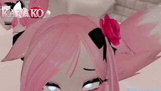 VTUBER CAT GIRL gives you a BJ while you get a view UP HER SKIRT!!!! CUM IN MOUTH FINISH!!!!