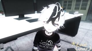 POV Femboy coworker hid under your desk, but then he noticed your cock...