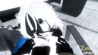POV Femboy coworker hid under your desk, but then he noticed your cock...