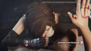 Tifa deepthroat dick and take cum on her face by Bulgings