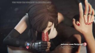 Tifa deepthroat dick and take cum on her face by Bulgings