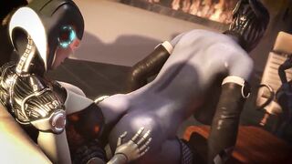 Watching Liara Riding Edi
