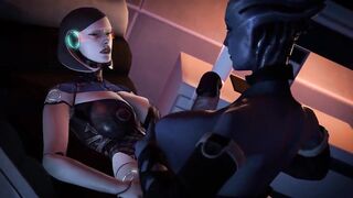 Watching Liara Riding Edi