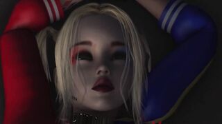 Batman fucks a horny cuffed Harley Quinn hard in jail
