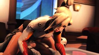Widowmaker Overwatching D.Va and Mercy