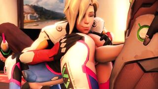 Widowmaker Overwatching D.Va and Mercy