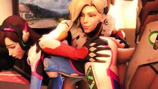 Widowmaker Overwatching D.Va and Mercy