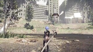Nier 2B Without Underwear & Black Latex Outfit