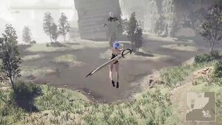 Nier 2B Without Underwear & Black Latex Outfit